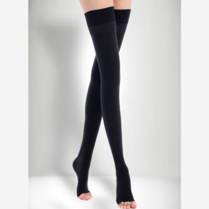 Thigh Length Graduated Compression Stockings Black